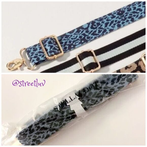 Stella & Dot Accessories - Stella & Dot Animal Ikat Navy Blue Adjustable Strap